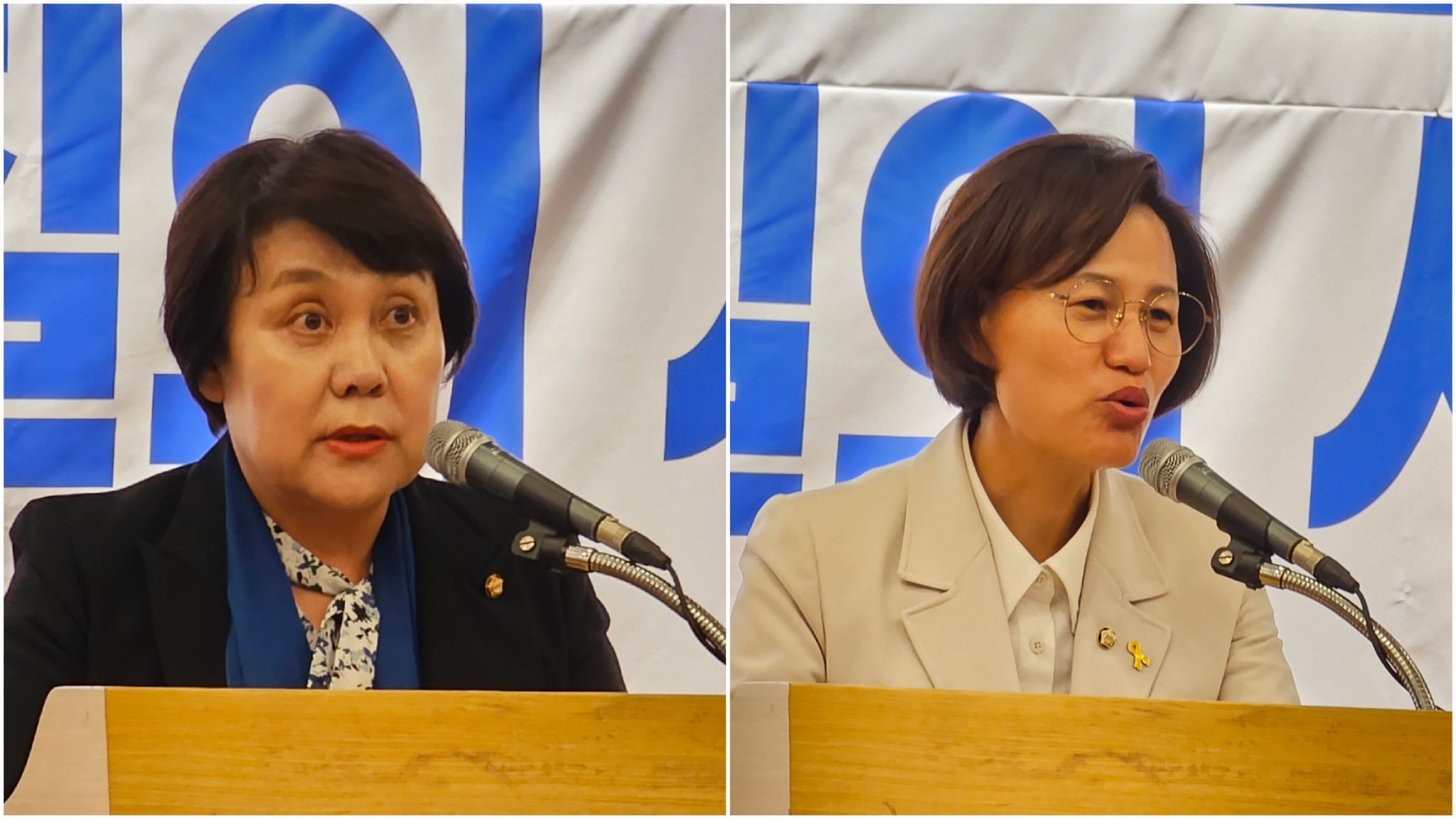 (왼쪽부터) 정춘숙 국회 보건복지위원·강은미 의원