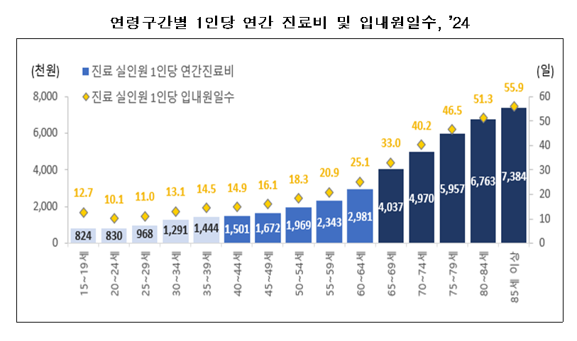 65세 이상 노년층 연간 진료비 530여만원
