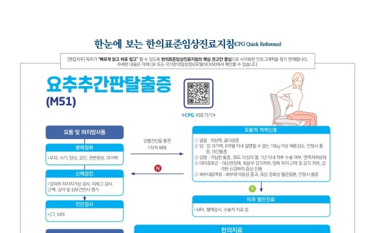 한눈에 보는 한의표준임상진료지침 -요추추간판탈출증-