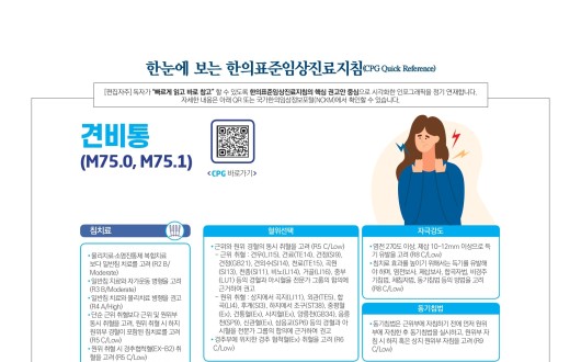 한눈에 보는 한의표준임상진료지침 - 견비통