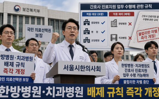 한방·치과 병원, 간호사 진료지원업무 수행기관서 배제