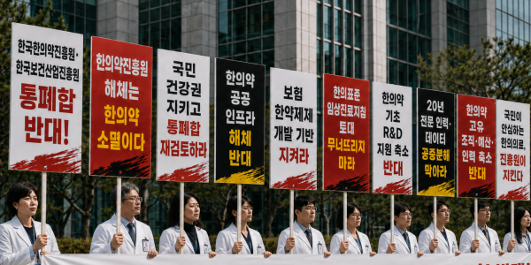 “한국한의약진흥원과 한국보건산업진흥원의 통폐합 반대한다!”